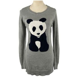 Sweater‎ Project Panda Knit Sweater Dress Women's Large Gray Metallic Sparkle